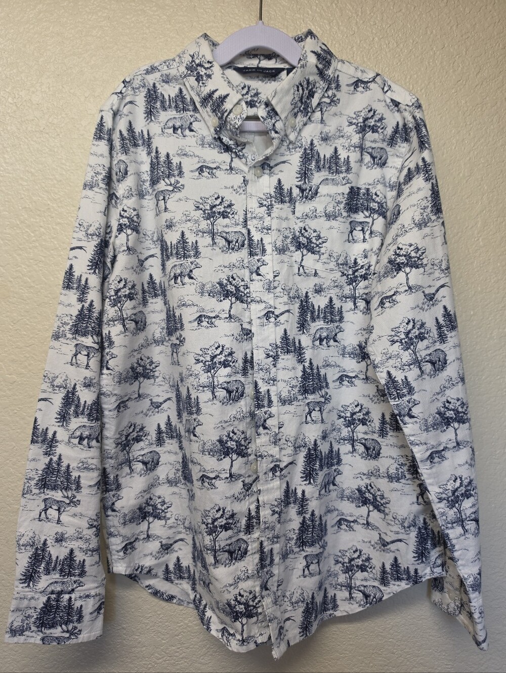 Janie and Jack The Warn and Cozy Woodland Toile Flannel Shirt Top Size 12 T